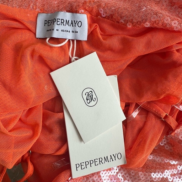 Peppermayo Shimmering Peach Sequin Dress - Picture 4 of 7